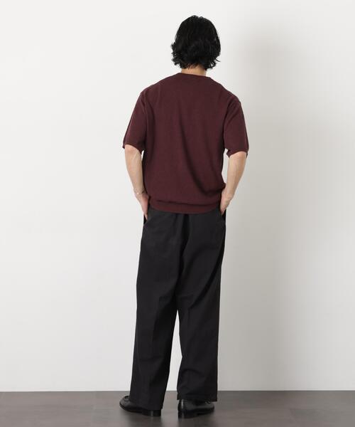NANO universe(ナノユニバース)の「C/Ny ブークレ クルーネックニットTEE(Tシャツ/カットソー・メンズ・ブラック/ライトグレー/ボルドー・L/M/S)」の10枚目の写真