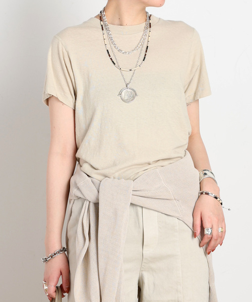 AP STUDIO(エーピーストゥディオ)の「【ASHER/アッシャー】VINTAGE TEE(Tシャツ/カットソー・レディース・ホワイト/ベージュ/カーキ/ブラウン・FREE)」の3枚目の写真