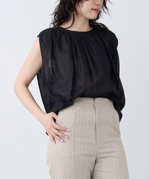 【normment】ギャザーブラウス-COTTON RAYONGATHER TOPS