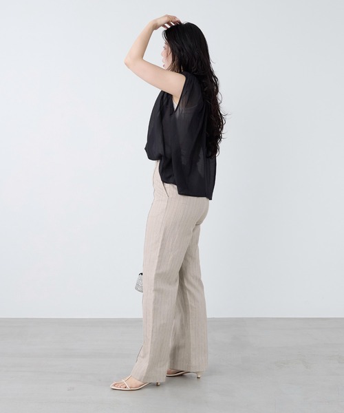 normment(ノーメント)の「【normment】ギャザーブラウス-COTTON RAYONGATHER TOPS(シャツ/ブラウス・レディース・ブラック/ダークブラウン・FREE)」の10枚目の写真