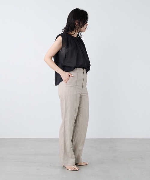 normment(ノーメント)の「【normment】ギャザーブラウス-COTTON RAYONGATHER TOPS(シャツ/ブラウス・レディース・ブラック/ダークブラウン・FREE)」の11枚目の写真