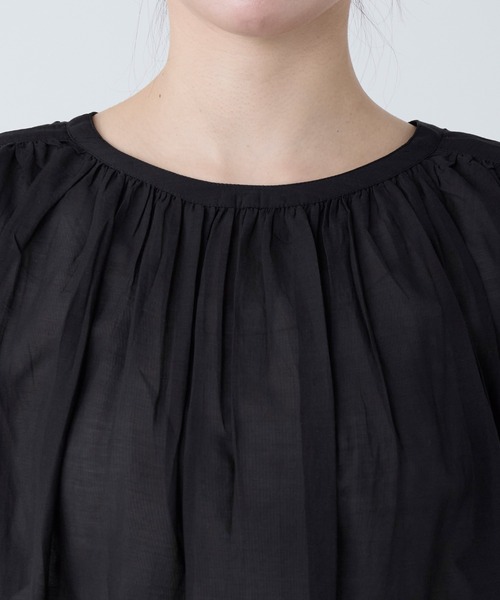 normment(ノーメント)の「【normment】ギャザーブラウス-COTTON RAYONGATHER TOPS(シャツ/ブラウス・レディース・ブラック/ダークブラウン・FREE)」の21枚目の写真