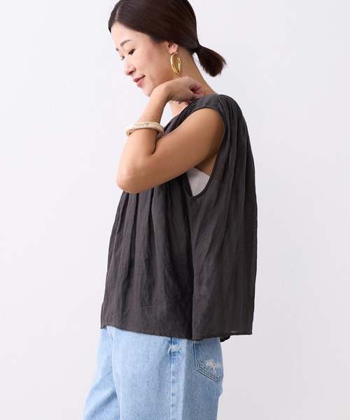 normment】ギャザーブラウス-COTTON RAYONGATHER TOPS（シャツ