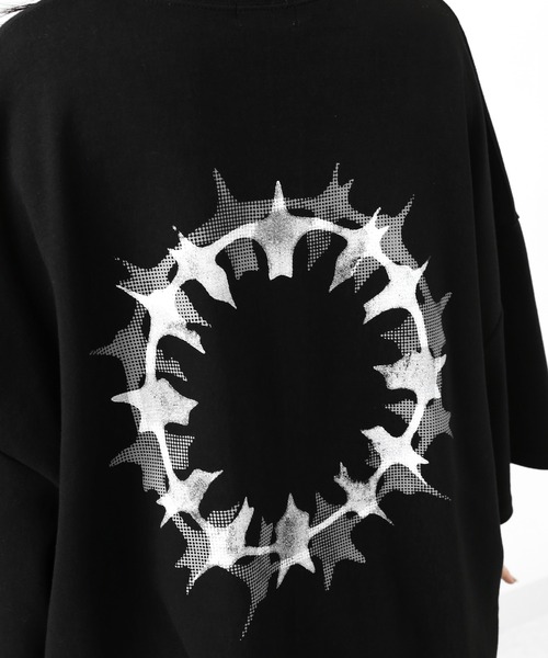 minsobi(ミンソビ)の「バックサークルグラフィック ビッグシルエット ハーフスリーブTシャツ(Tシャツ/カットソー・メンズ・ホワイト/ブラック・FREE)」の8枚目の写真