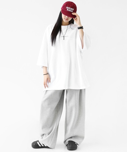 minsobi(ミンソビ)の「バックサークルグラフィック ビッグシルエット ハーフスリーブTシャツ(Tシャツ/カットソー・メンズ・ホワイト/ブラック・FREE)」の5枚目の写真