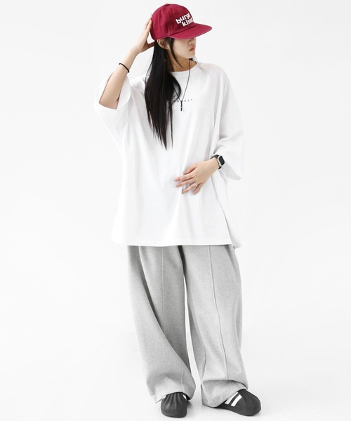 minsobi(ミンソビ)の「バックサークルグラフィック ビッグシルエット ハーフスリーブTシャツ(Tシャツ/カットソー・メンズ・ホワイト/ブラック・FREE)」の6枚目の写真