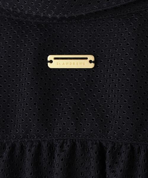 St ANDREWS（セントアンドリュース）の「【St ANDREWS】ビッグメッシュ半袖フリルシャツ (WOMENS)（ポロシャツ・レディース・ブラック/ホワイト/グリーン・S/M/L）」の5枚目の写真