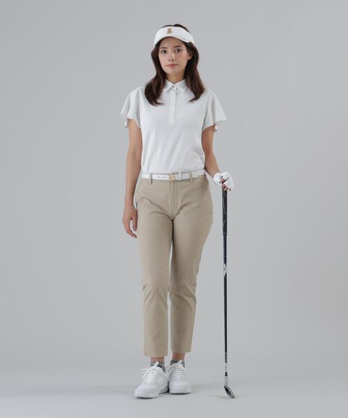 St ANDREWS（セントアンドリュース）の「【St ANDREWS】ビッグメッシュ半袖フリルシャツ (WOMENS)（ポロシャツ・レディース・ブラック/ホワイト/グリーン・S/M/L）」の9枚目の写真