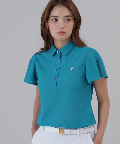 St ANDREWS（セントアンドリュース）の「【St ANDREWS】ビッグメッシュ半袖フリルシャツ (WOMENS)（ポロシャツ・レディース・ブラック/ホワイト/グリーン・S/M/L）」の21枚目の写真