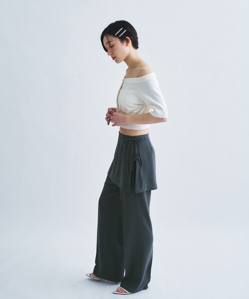 CODE A（コードエー）の「design knit short cardigan（カーディガン/ボレロ・レディース・グレー/ライトブルー/ホワイト・00）」の10枚目の写真