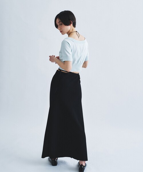 CODE A（コードエー）の「design knit short cardigan（カーディガン/ボレロ・レディース・グレー/ライトブルー/ホワイト・00）」の15枚目の写真