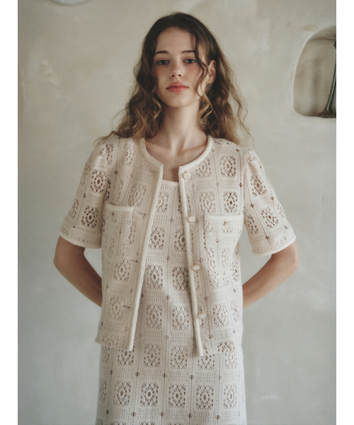 LENINA(レニーナ)の「ALLEN puff sleeve crochet jacket_BEIGE(その他アウター・レディース・Beige・SMALL/MEDIUM)」の4枚目の写真