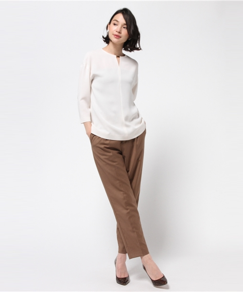 FIGARO Paris（フィガロパリ）の「◇キーネックメタル付きブラウス◆（シャツ/ブラウス・レディース・ブラック/アイボリー・38/36）」の6枚目の写真