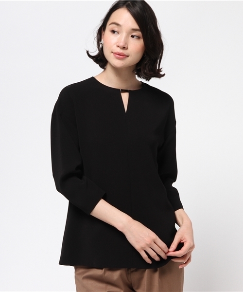 FIGARO Paris（フィガロパリ）の「◇キーネックメタル付きブラウス◆（シャツ/ブラウス・レディース・ブラック/アイボリー・38/36）」の14枚目の写真