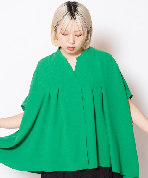 OSMOSIS（オズモーシス）の「バックギャザーワイドブラウス（シャツ/ブラウス・レディース・ブラック/グリーン/ホワイト・ONE SIZE）」の12枚目の写真