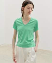 All-day Cotton V-neck T-shirt - Florida Mint