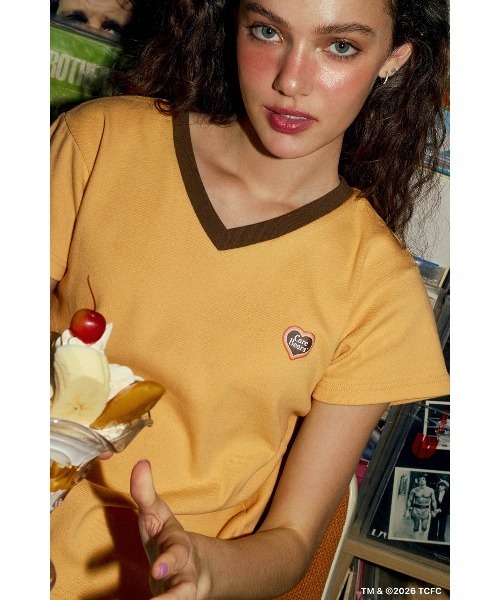 ALEXIA STAM（アリシアスタン）の「[Care Bears  x ALEXIA STAM] V Neck Ringer Tee /ケアベア コラボ リンガーTee（Tシャツ/カットソー・レディース・パープル/イエロー/ホワイト・S/M）」の7枚目の写真