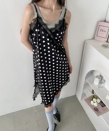 キャミワンピース」に該当するワンピース（ドット柄）ファッション通販