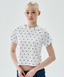 SLIM TSHIRT DOT DOUBLE LABEL / スリム Tシャツ ドット ダブル ラベル