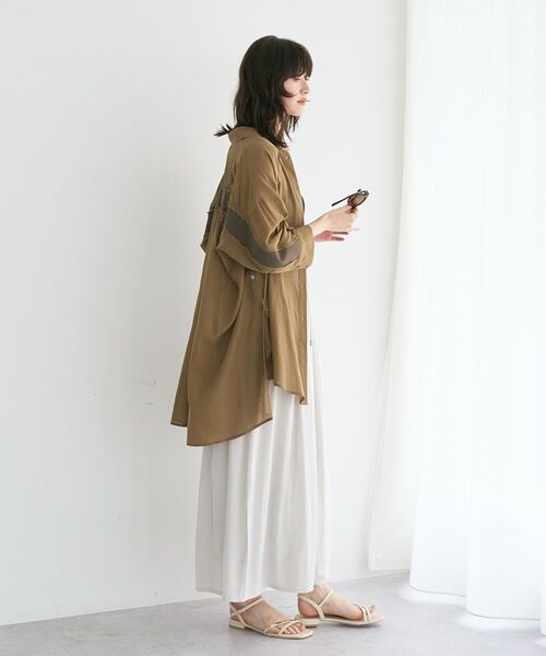 YECCA VECCA(イェッカヴェッカ)の「【接触冷感】シルキータックワイドパンツ【セットアップ対応】(その他パンツ・レディース・ブルー/グレイッシュベージュ/チャコールグレー・FREE)」の14枚目の写真