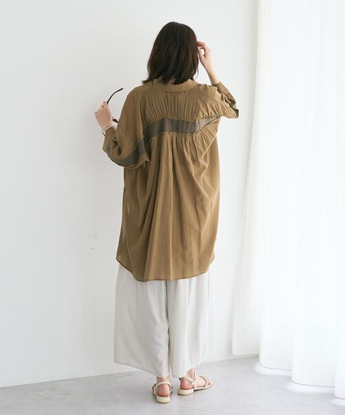 YECCA VECCA(イェッカヴェッカ)の「【接触冷感】シルキータックワイドパンツ【セットアップ対応】(その他パンツ・レディース・ブルー/グレイッシュベージュ/チャコールグレー・FREE)」の15枚目の写真