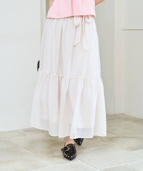 Ribbon Tiered Long Skirt / リボンティアードロングスカート