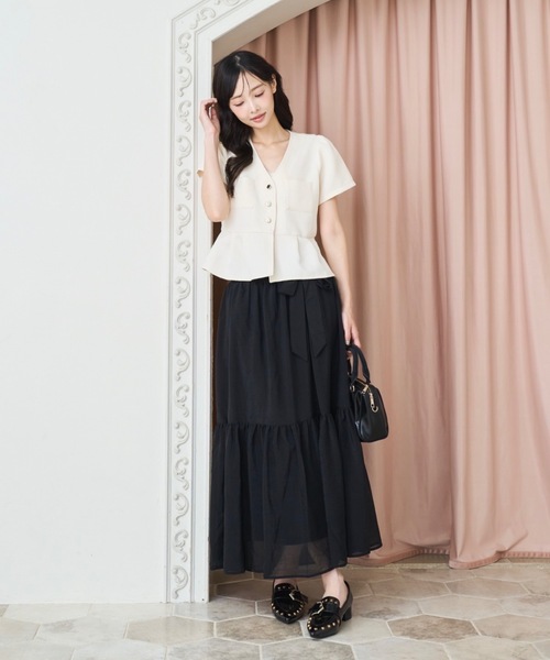 Ribbon Tiered Long Skirt / リボンティアードロングスカート