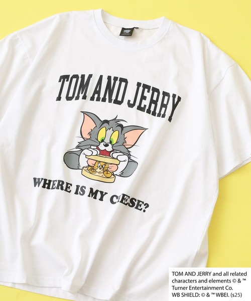 Tom&Jerry(トムアンドジェリー)の「トムとジェリーオーバーサイズTシャツ 半袖(Tシャツ/カットソー・メンズ・チャコールグレー/ベージュ/ネイビー/オフホワイト/グリーン/チャコールアッシュ/ヘザーチャコール/チャコール/ホワイト系1/ホワイト系2/ホワイト系3/ベージュ系1/ベージュ系2/ベージュ系3/グリーン系1/ネイビー系1・M/L/XL)」の4枚目の写真