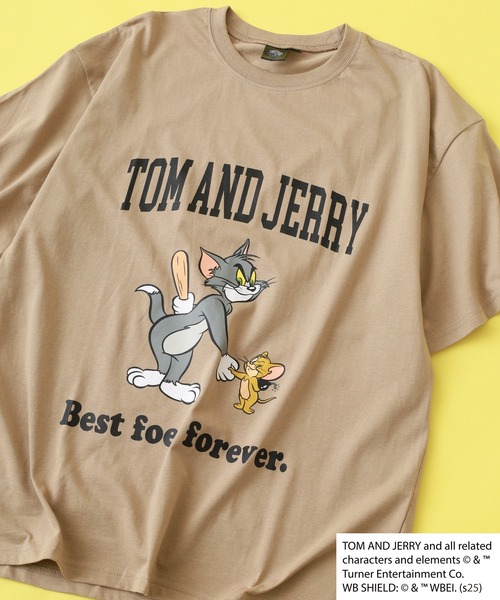 Tom&Jerry(トムアンドジェリー)の「トムとジェリーオーバーサイズTシャツ 半袖(Tシャツ/カットソー・メンズ・チャコールグレー/ベージュ/ネイビー/オフホワイト/グリーン/チャコールアッシュ/ヘザーチャコール/チャコール/ホワイト系1/ホワイト系2/ホワイト系3/ベージュ系1/ベージュ系2/ベージュ系3/グリーン系1/ネイビー系1・M/L/XL)」の12枚目の写真
