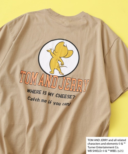 Tom&Jerry(トムアンドジェリー)の「トムとジェリーオーバーサイズTシャツ 半袖(Tシャツ/カットソー・メンズ・チャコールグレー/ベージュ/ネイビー/オフホワイト/グリーン/チャコールアッシュ/ヘザーチャコール/チャコール/ホワイト系1/ホワイト系2/ホワイト系3/ベージュ系1/ベージュ系2/ベージュ系3/グリーン系1/ネイビー系1・M/L/XL)」の1枚目の写真