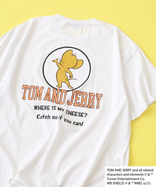 Tom&Jerry(トムアンドジェリー)の「トムとジェリーオーバーサイズTシャツ 半袖(Tシャツ/カットソー・メンズ・チャコールグレー/ベージュ/ネイビー/オフホワイト/グリーン/チャコールアッシュ/ヘザーチャコール/チャコール/ホワイト系1/ホワイト系2/ホワイト系3/ベージュ系1/ベージュ系2/ベージュ系3/グリーン系1/ネイビー系1・M/L/XL)」の2枚目の写真