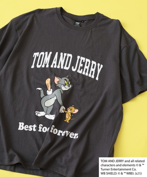 Tom&Jerry(トムアンドジェリー)の「トムとジェリーオーバーサイズTシャツ 半袖(Tシャツ/カットソー・メンズ・チャコールグレー/ベージュ/ネイビー/オフホワイト/グリーン/チャコールアッシュ/ヘザーチャコール/チャコール/ホワイト系1/ホワイト系2/ホワイト系3/ベージュ系1/ベージュ系2/ベージュ系3/グリーン系1/ネイビー系1・M/L/XL)」の8枚目の写真