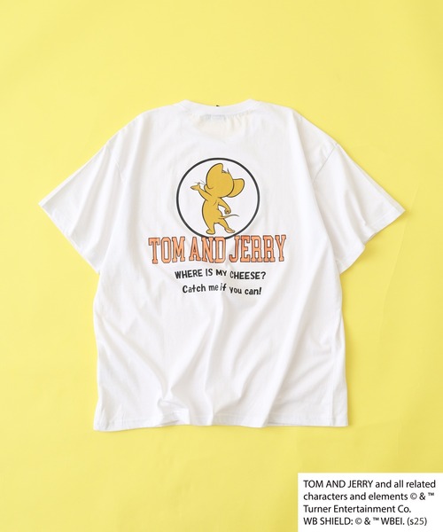 Tom&Jerry(トムアンドジェリー)の「トムとジェリーオーバーサイズTシャツ 半袖(Tシャツ/カットソー・メンズ・チャコールグレー/ベージュ/ネイビー/オフホワイト/グリーン/チャコールアッシュ/ヘザーチャコール/チャコール/ホワイト系1/ホワイト系2/ホワイト系3/ベージュ系1/ベージュ系2/ベージュ系3/グリーン系1/ネイビー系1・M/L/XL)」の18枚目の写真