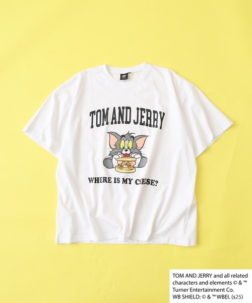 Tom&Jerry(トムアンドジェリー)の「トムとジェリーオーバーサイズTシャツ 半袖(Tシャツ/カットソー・メンズ・チャコールグレー/ベージュ/ネイビー/オフホワイト/グリーン/チャコールアッシュ/ヘザーチャコール/チャコール/ホワイト系1/ホワイト系2/ホワイト系3/ベージュ系1/ベージュ系2/ベージュ系3/グリーン系1/ネイビー系1・M/L/XL)」の21枚目の写真