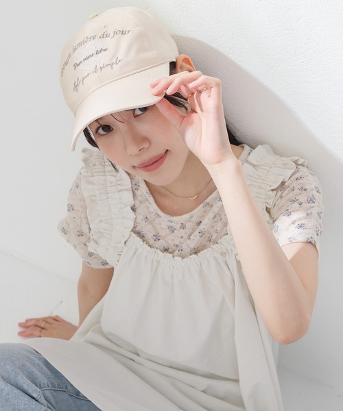 Honeys（ハニーズ）の「ハートレースロゴキャップ（キャップ・レディース・ピンク/ブルー系その他3/ブラック/アイボリー・FREE）」の5枚目の写真