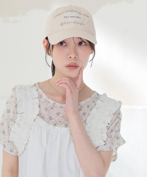 Honeys（ハニーズ）の「ハートレースロゴキャップ（キャップ・レディース・ピンク/ブルー系その他3/ブラック/アイボリー・FREE）」の14枚目の写真