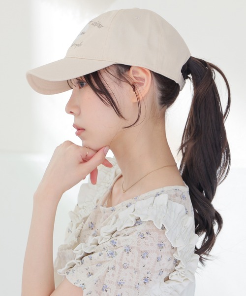 Honeys（ハニーズ）の「ハートレースロゴキャップ（キャップ・レディース・ピンク/ブルー系その他3/ブラック/アイボリー・FREE）」の15枚目の写真