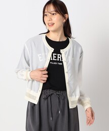シアーラインクルーカーディガン