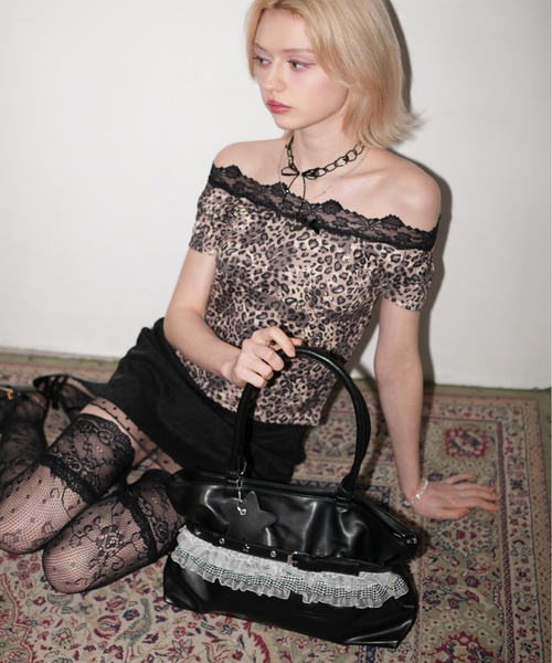 IMARI（イマリ）の「【 IMARI / イマリ 】 レオパード レース オフショル トップス（Tシャツ/カットソー・レディース・レオパード・FREE）」の2枚目の写真