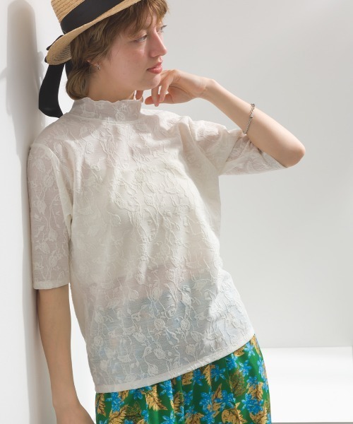 le colis（ルコリ）の「メロウ ボトルネック 5分袖 TEE（Tシャツ/カットソー・レディース・イエロー/オフホワイト/ブラック・FREE）」の4枚目の写真