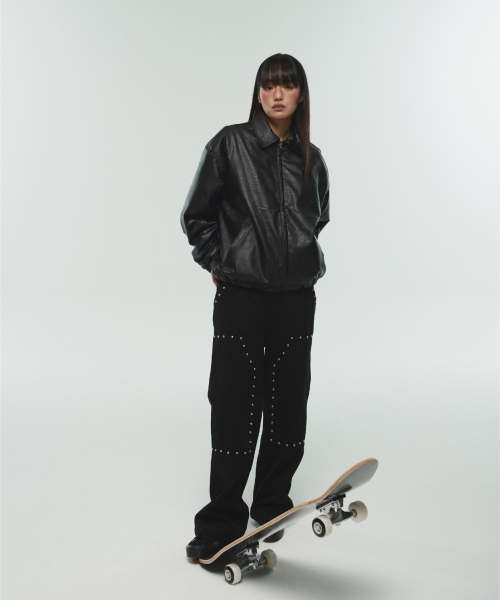 ITZAVIBE(イッザバイブ)の「ITZ MINI LOGO VEGAN LEATHER JACKET(ライダースジャケット・レディース・その他・MEDIUM/LARGE)」の4枚目の写真