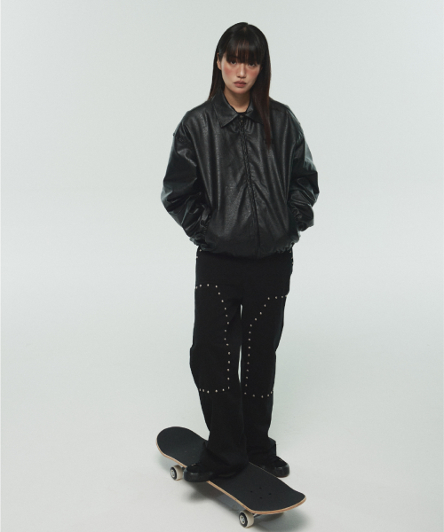 ITZAVIBE(イッザバイブ)の「ITZ MINI LOGO VEGAN LEATHER JACKET(ライダースジャケット・レディース・その他・MEDIUM/LARGE)」の5枚目の写真