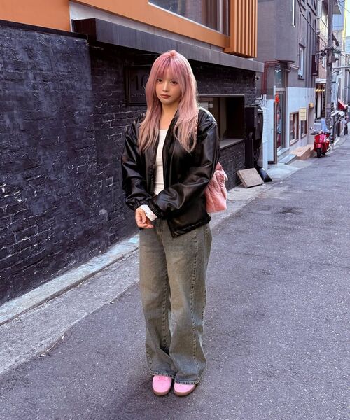 ITZAVIBE(イッザバイブ)の「ITZ MINI LOGO VEGAN LEATHER JACKET(ライダースジャケット・レディース・その他・MEDIUM/LARGE)」の10枚目の写真
