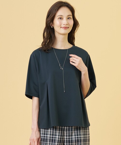 J.PRESS Ladies(J.プレス レディス)の「タイプライターライクジャージー クルーネック カットソー(Tシャツ/カットソー・レディース・ネイビー系/ライトグレー系/ライトグリーン系・SMALL)」の3枚目の写真