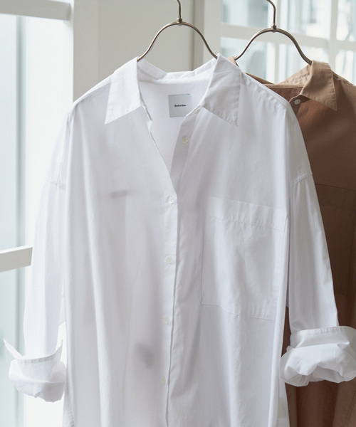 Spick & Span(スピックアンドスパン)の「《WEB限定カラー有り / 追加》50コットンオーバーシャツ(シャツ/ブラウス・レディース・サックスブルー/その他8/その他15/ホワイト/カーキ・FREE)」の1枚目の写真