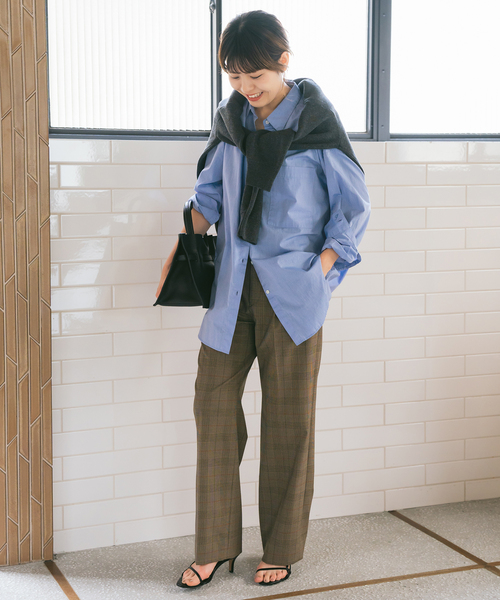 Spick & Span(スピックアンドスパン)の「《WEB限定カラー有り / 追加》50コットンオーバーシャツ(シャツ/ブラウス・レディース・サックスブルー/その他8/その他15/ホワイト/カーキ・FREE)」の8枚目の写真