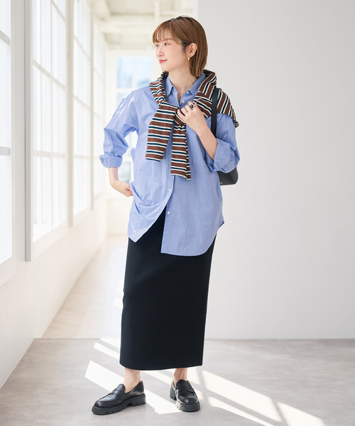 Spick & Span(スピックアンドスパン)の「《WEB限定カラー有り / 追加》50コットンオーバーシャツ(シャツ/ブラウス・レディース・サックスブルー/その他8/その他15/ホワイト/カーキ・FREE)」の9枚目の写真