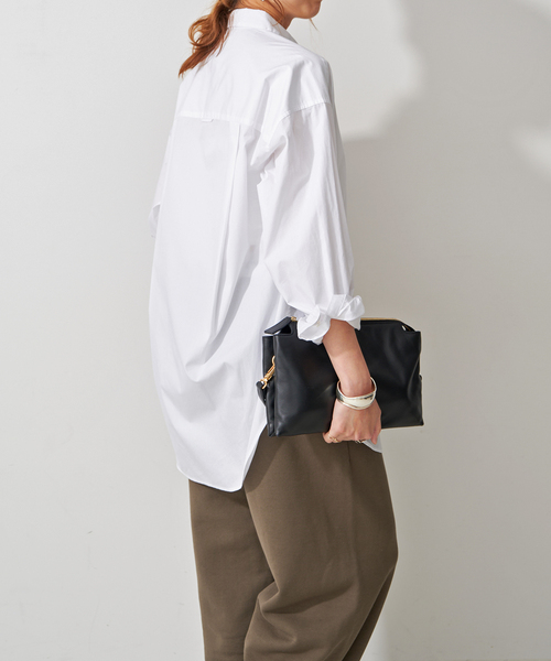 Spick & Span(スピックアンドスパン)の「《WEB限定カラー有り / 追加》50コットンオーバーシャツ(シャツ/ブラウス・レディース・サックスブルー/その他8/その他15/ホワイト/カーキ・FREE)」の13枚目の写真