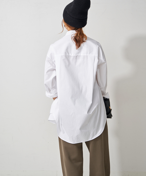 Spick & Span(スピックアンドスパン)の「《WEB限定カラー有り / 追加》50コットンオーバーシャツ(シャツ/ブラウス・レディース・サックスブルー/その他8/その他15/ホワイト/カーキ・FREE)」の14枚目の写真