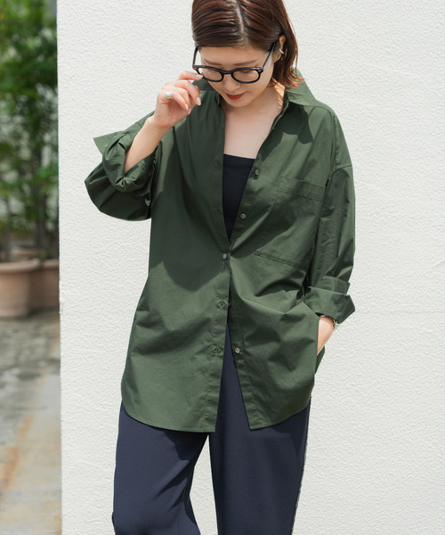 Spick & Span(スピックアンドスパン)の「《WEB限定カラー有り / 追加》50コットンオーバーシャツ(シャツ/ブラウス・レディース・サックスブルー/その他8/その他15/ホワイト/カーキ・FREE)」の17枚目の写真